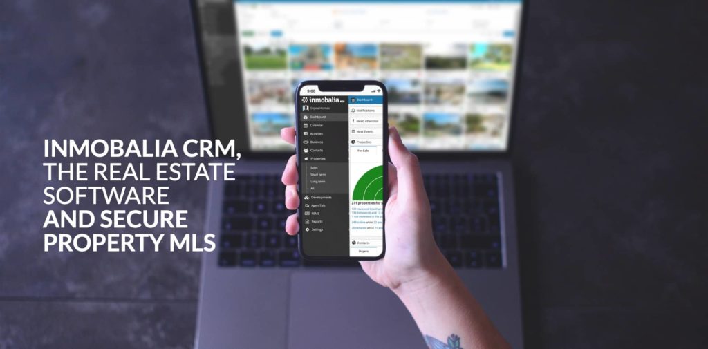 Inmobalia CRM Real Estate software on mobile and desktop